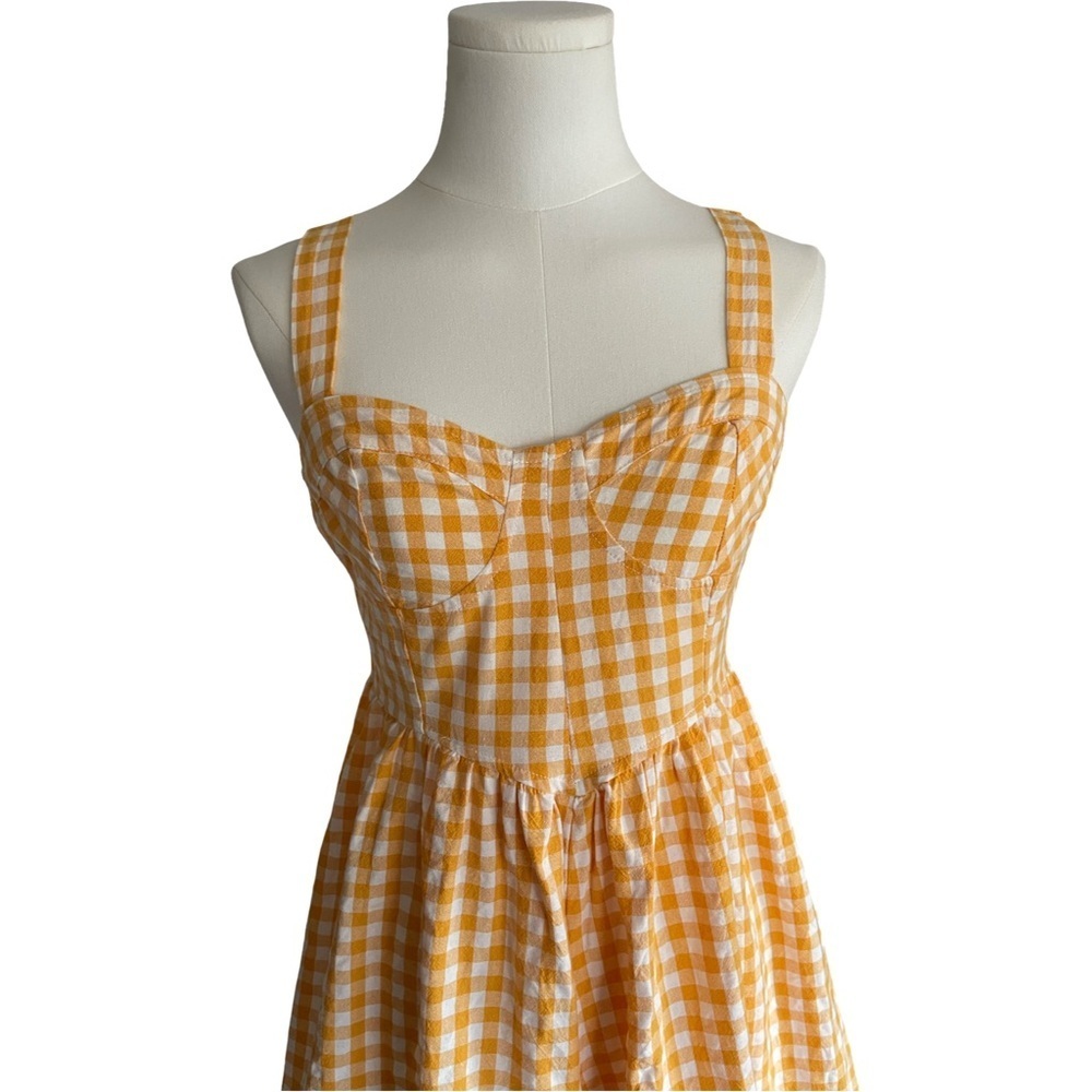 Lulu’s Precious Trend Yellow and White Gingham Bustier Romper Size Small - Picture 10 of 14